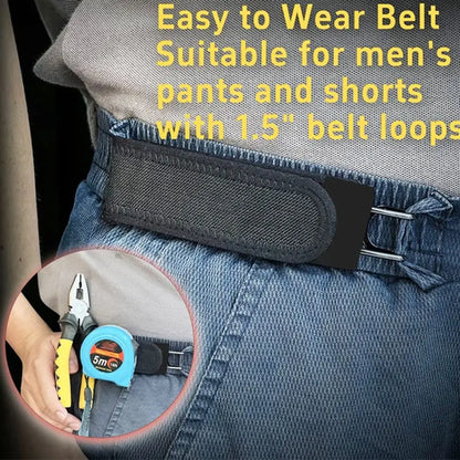 Hook Adjustable Metal Hook Elastic Belt Slim Buckleless Belt Men Women Buckle-Free Invisible Waist Belt Closure for Outdoor Work